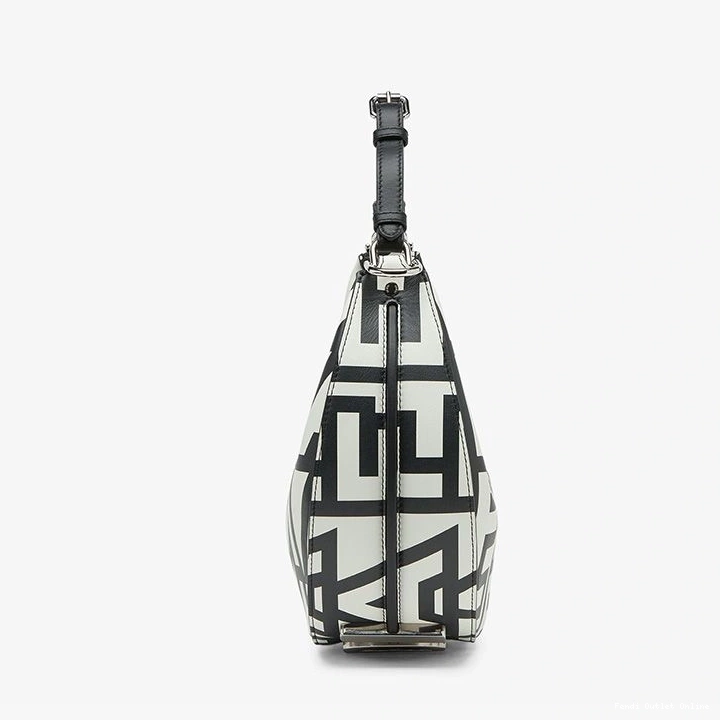 Affordable Bag Black Fendi Capsule Fendigraphy Leather White Roma In Hobo Fendi Small 0713